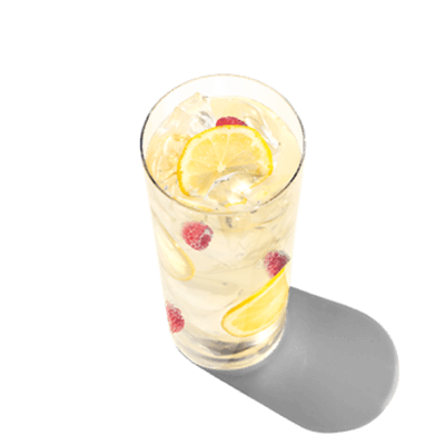 A glass of raspberry lemonade
