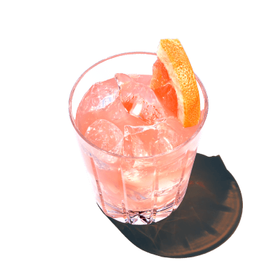 A glass of a spicy paloma