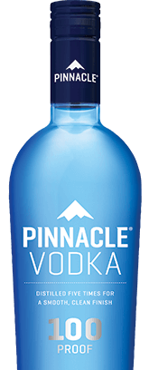 High quality bottles and aesthetic design with Pinnacle 100 Proof Vodka.