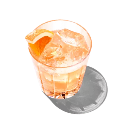 A glass of a whipped vodka cocktail.