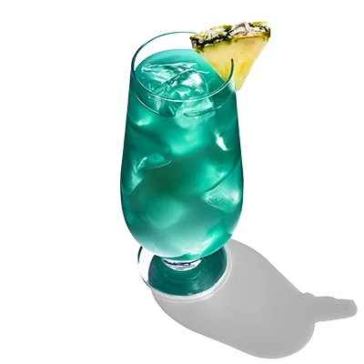 A glass of Pinnacle Blue Hawaii